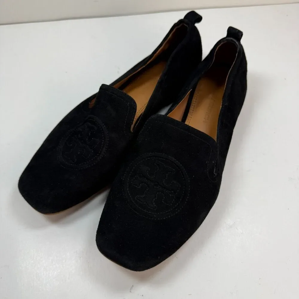 Tory Burch Leigh 15MM Black Shoe Elastic Loafer Silk Women's Size 7 M